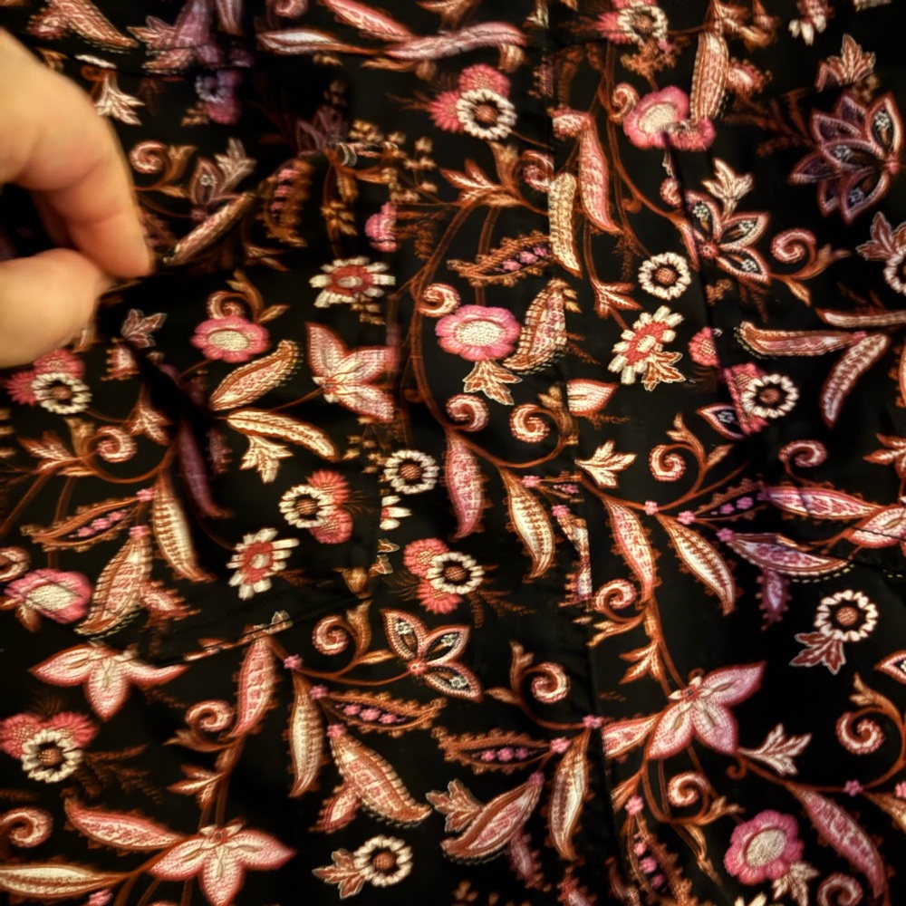 Terra & Sky Black and Pink Paisley Pants - Picture 4 of 7